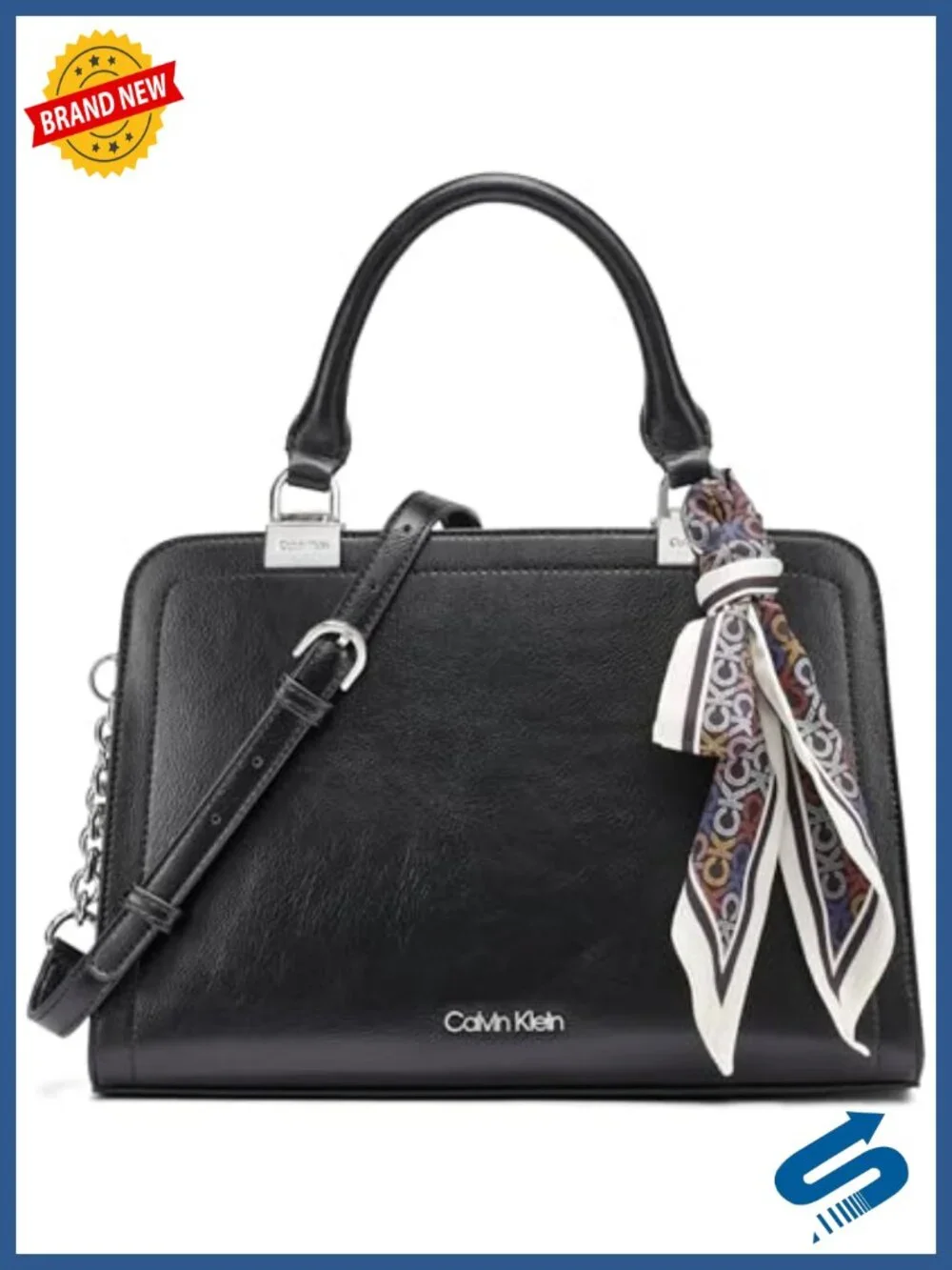 Vegan Leather Triple Compartment Satchel with Adjustable Crossbody Strap